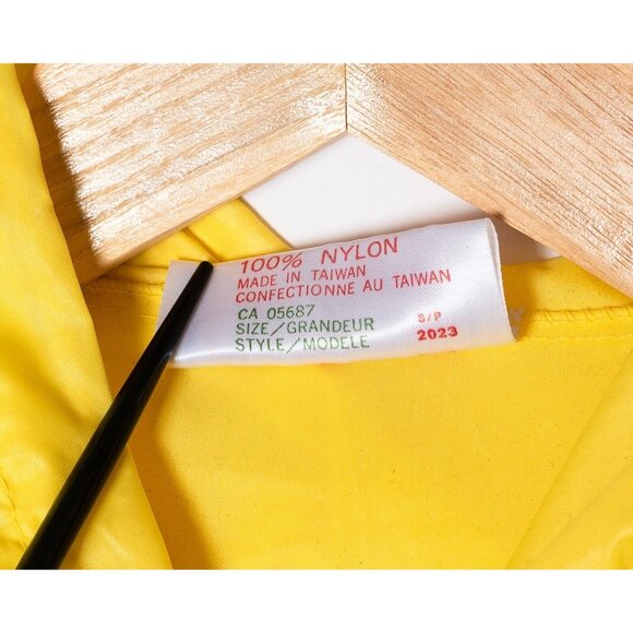 Vintage 80s Jacket & Bag Mens Small Lightweight Nylon Jacket Yellow - Picture 4 of 12